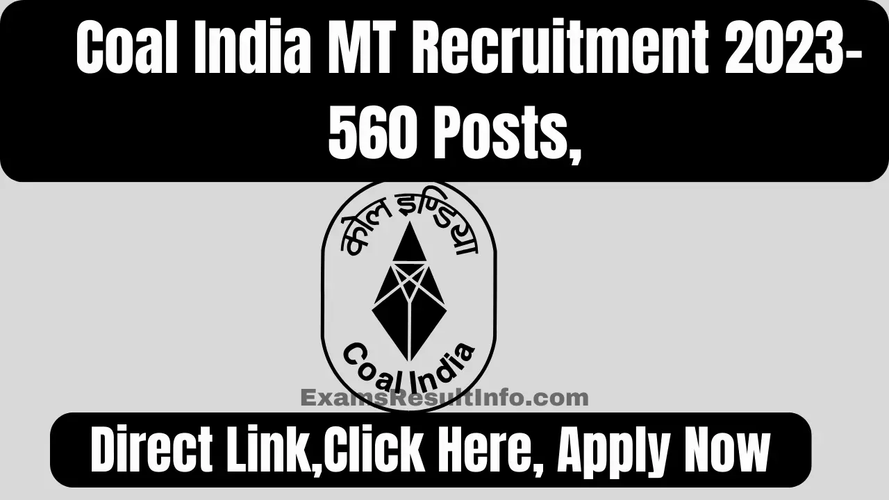 Coal India Mt Recruitment Posts Notification Out Apply Now