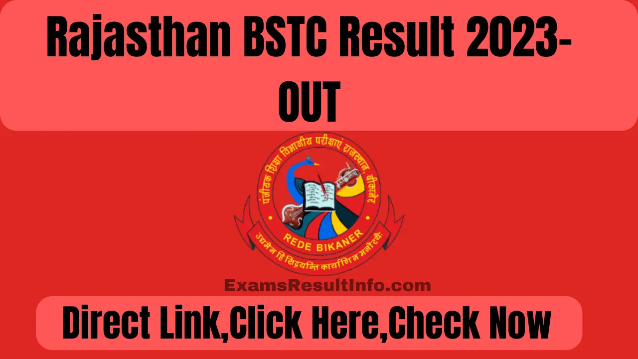 Rajasthan Bstc Result Out Cut Off Marks Panjiyakpredeled In