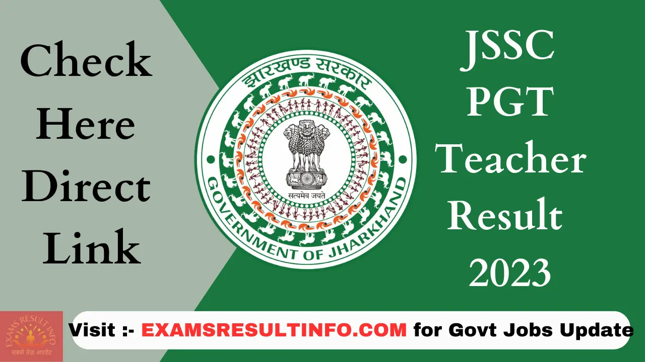 JSSC PGT Result 2023 OUT Check Here Merit List Cutoff