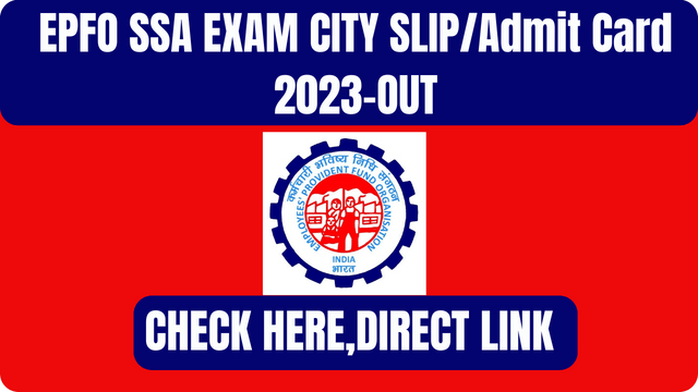 EPFO SSA Admit Card 2023