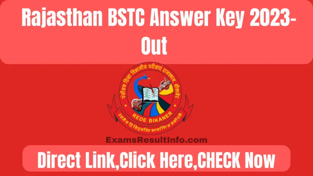 Rajasthan BSTC Answer Key 2023