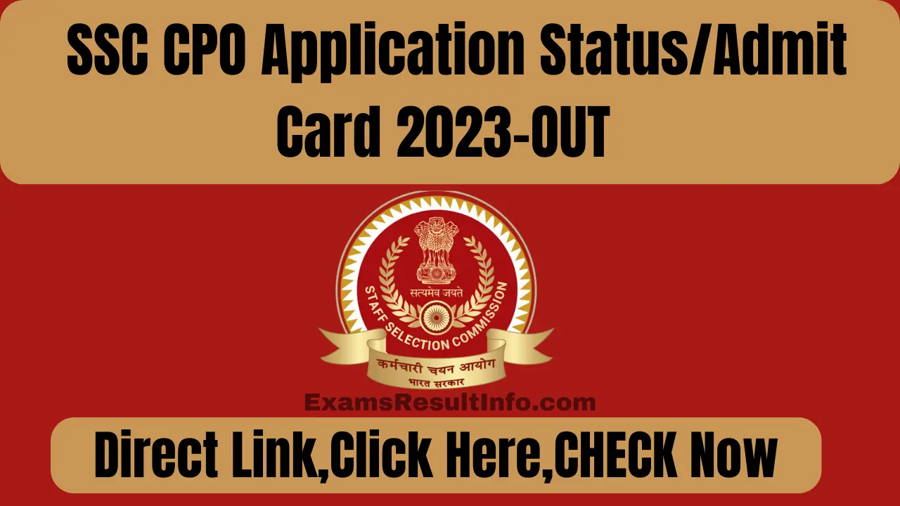 SSC CPO Admit Card 2023,Tier-2 Released,Download Now, Direct Link @ssc ...