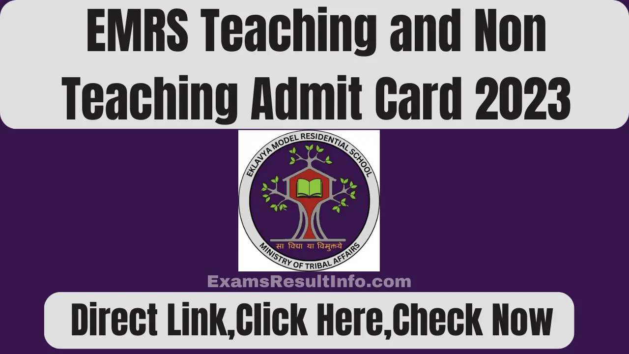 EMRS Admit Card 2023 expected soon: download at emrs.tribal.gov.in