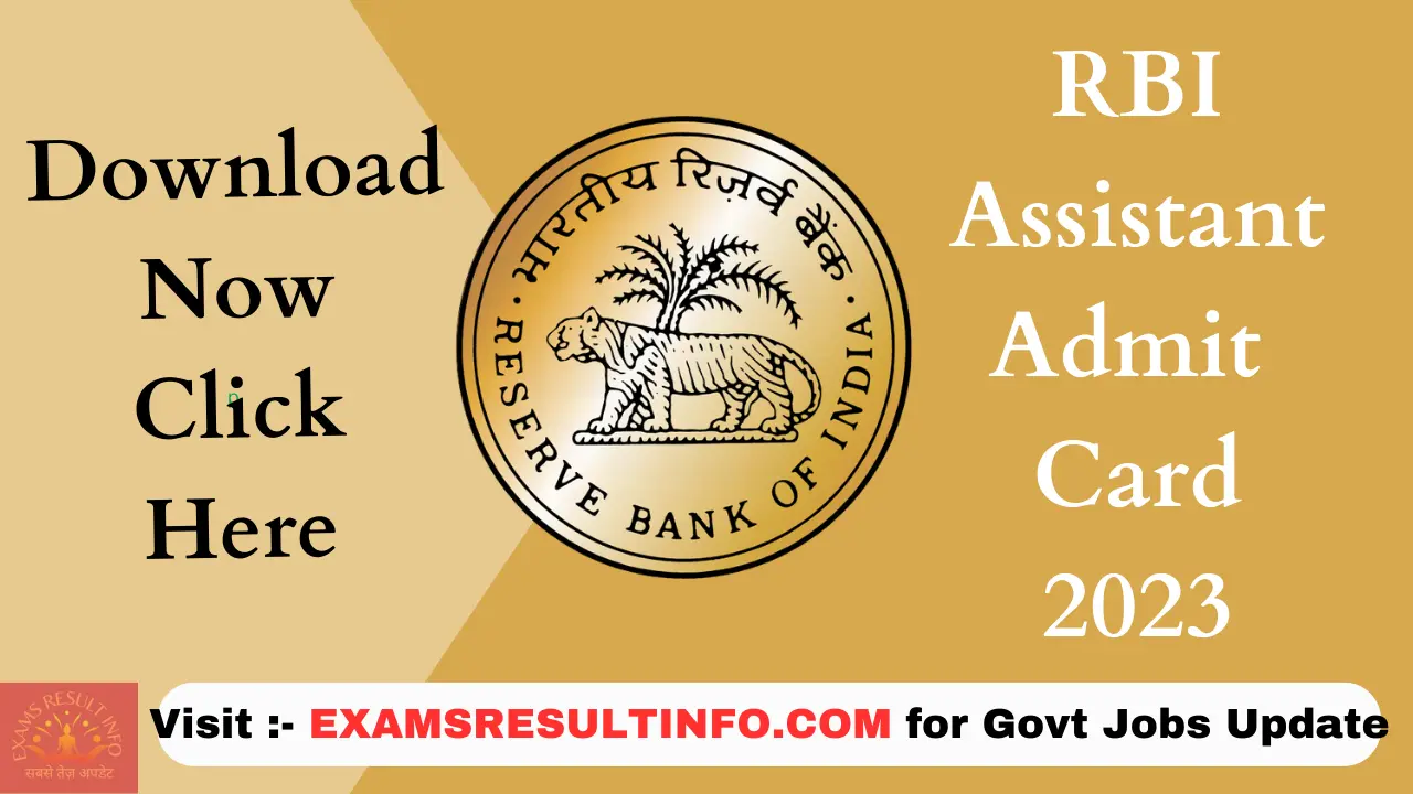 Rbi Assistant Admit Card 2023 Out Download Now