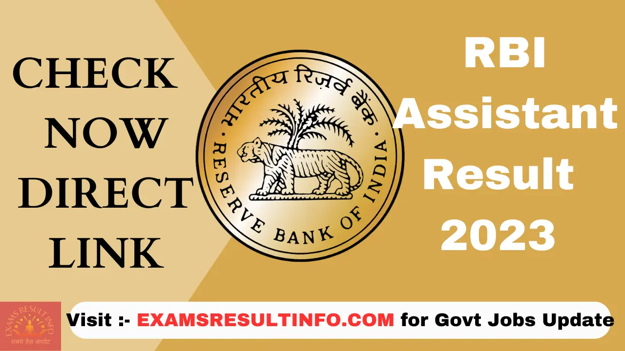 Rbi Assistant Result 2023 Mains Out Download Pdf Now