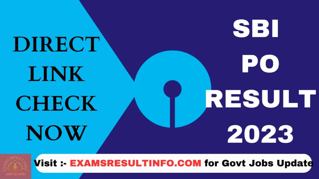 SBI PO RESULT 2023