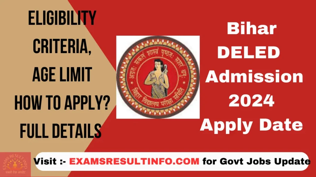 Bihar Deled Admission 2024