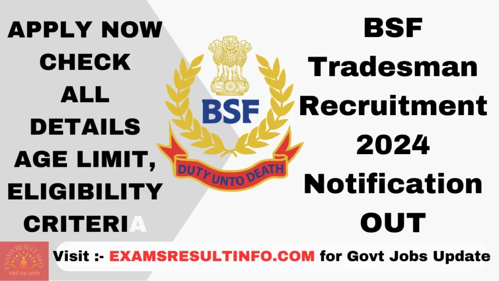 BSF Tradesman Recruitment 2024