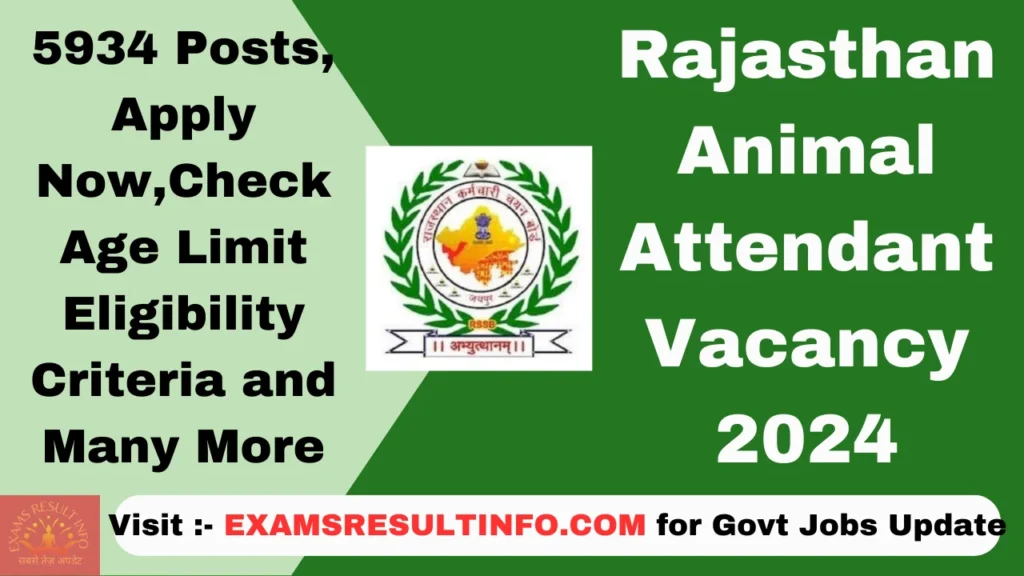 Rajasthan Animal Attendant Recruitment 2024