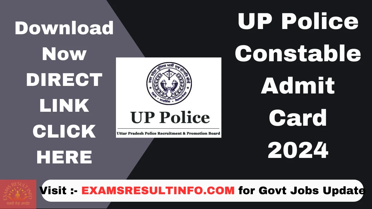 UP Police Constable Admit Card 2024,OUT,Download Now