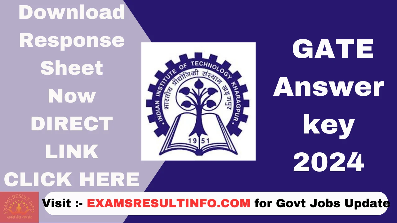 GATE Answer Key 2024,OUT,Response Sheet OUT,Check Now