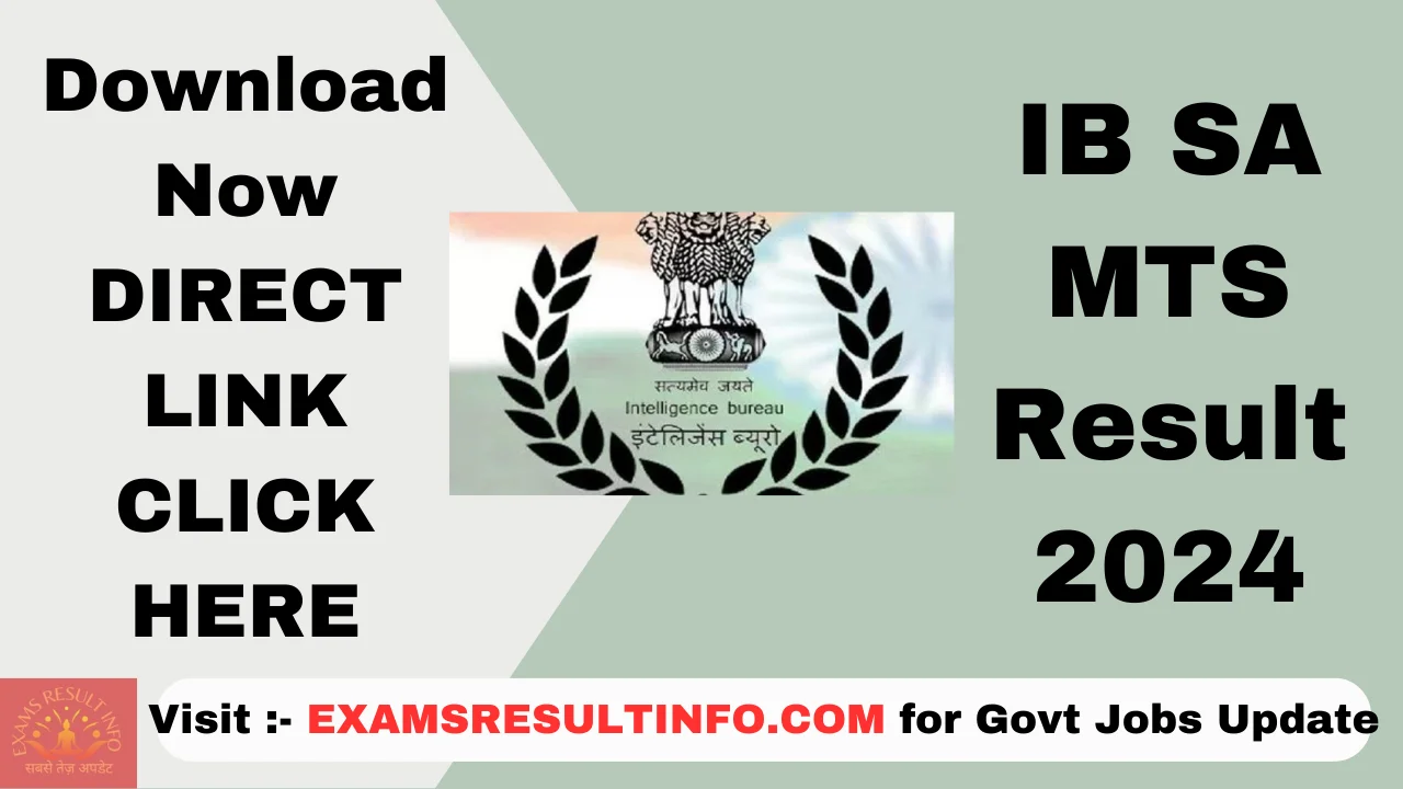 IB SA MTS Result 2024,OUT, Download Link, Click Here, Direct Link