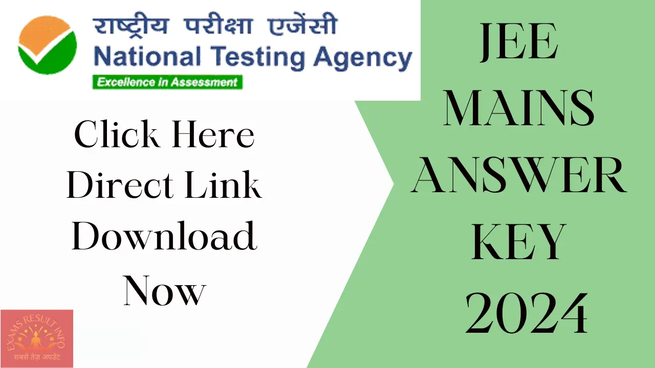 JEE Main Answer Key 2024,OUT,Response Sheet, Check Now, Click Here