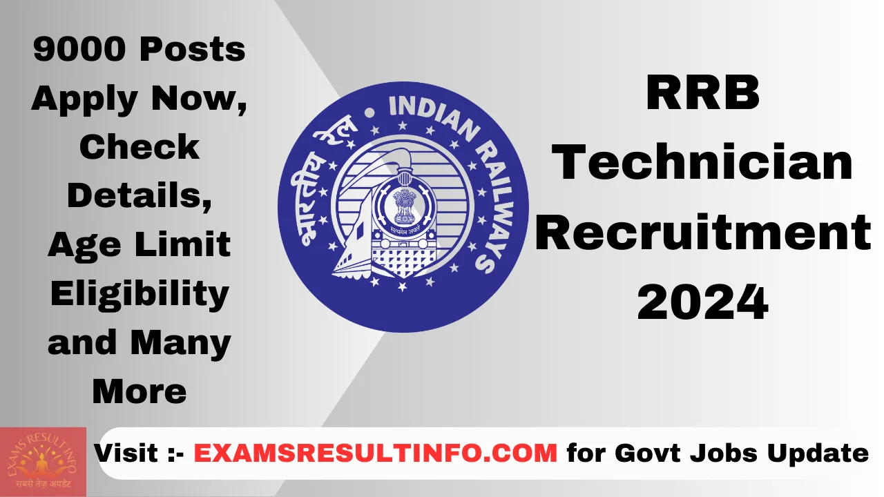 RRB Technician Recruitment 2024,9144 Posts, Apply Now, Notification Out