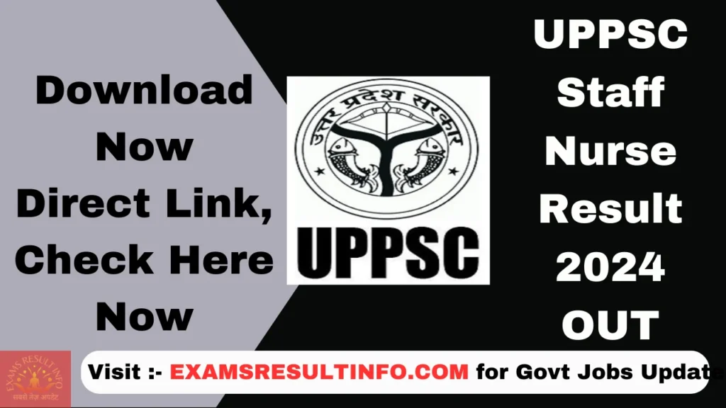 UPPSC Staff Nurse Result 2024