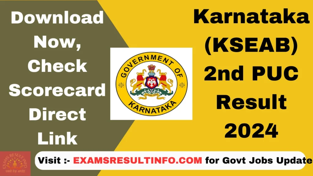 Karnataka 2nd PUC Result 2024